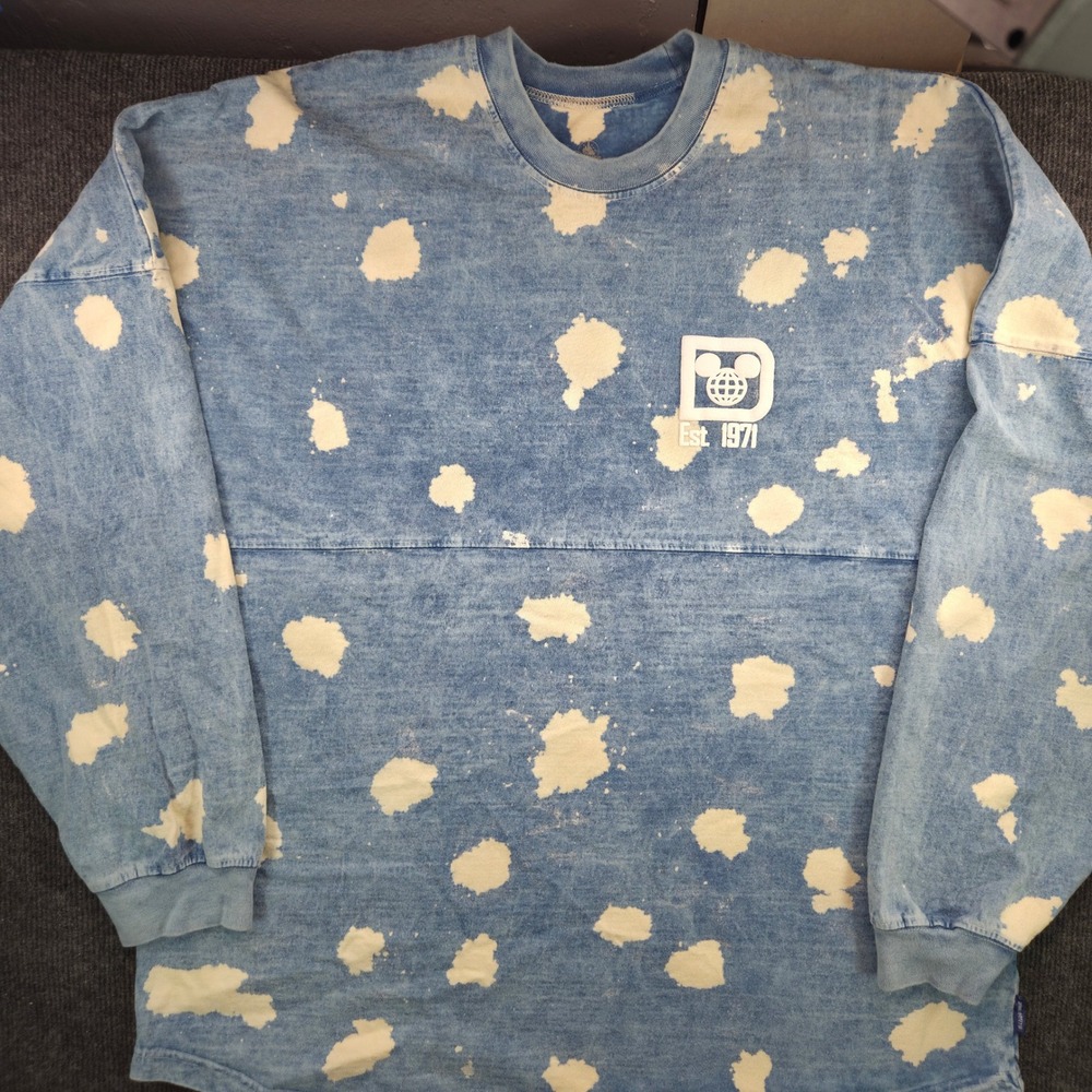 Disney Spirit Jersey Mens XL Blue Cotton Bleached Walt Disney World Logo